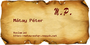 Mátay Péter névjegykártya