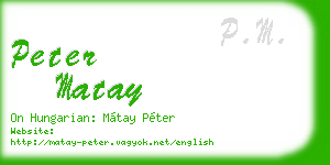 peter matay business card
